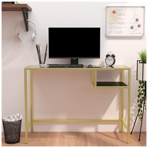 Lusso Casadino -  Scrivania Per Computer Trasparente 100x36x74 Cm Vetro Temperato - Foto 8