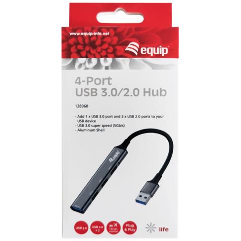 128960 hub di interfaccia USB 3.2 Gen 1 (3.1 Gen 1) Type-A 5000 Mbit /s Nero, Grigio - Foto 2
