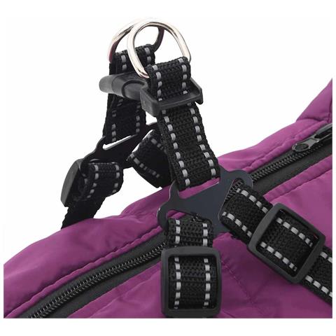 Cappotto Cani Imbracatura Impermeabile Riflettente Viola L44 - Foto 9