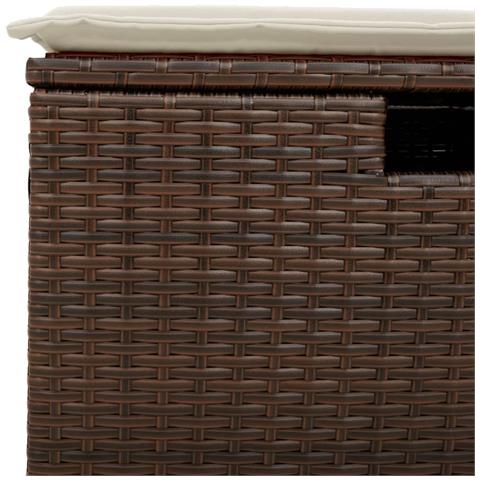 Sgabello Giardino con Cuscino Marrone 55x55x37 cm in Polyrattan - Foto 9