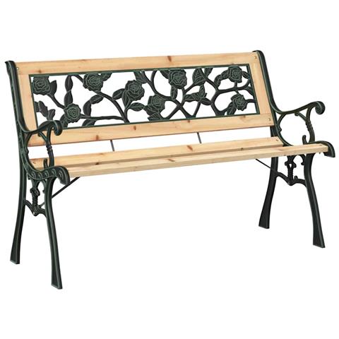 panchina da giardino  con schienale a motivi di rose 116 cm in legno - Foto 1