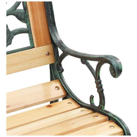 panchina da giardino  con schienale a motivi di rose 116 cm in legno - Foto 7