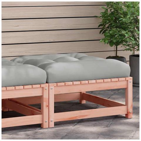 Poggiapiedi da Giardino con Cuscino Legno Massello di Douglas - Foto 2