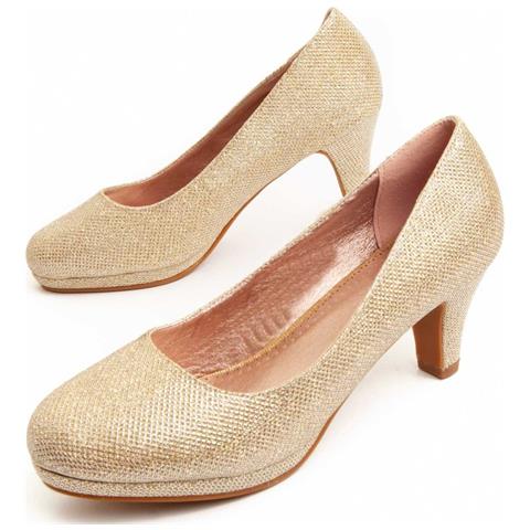Montevita Scarpa Con Tacco Unneceba D'oro . - Foto 1