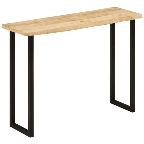 Tavolo Consolle Bordi Vivi 105x33x76 cm Legno Massello di Mango - Foto 9