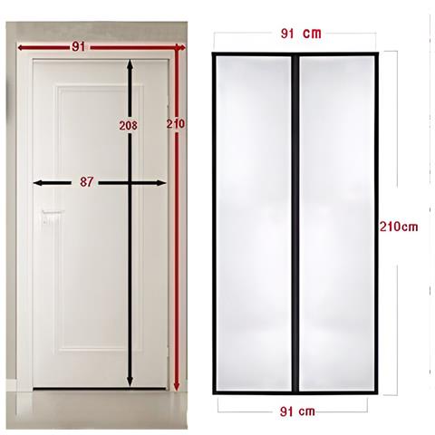 Zanzariera Magnetica Per Porta Tenda Anti Zanzare Insetti Nera 90 X 210 Cm - Foto 2