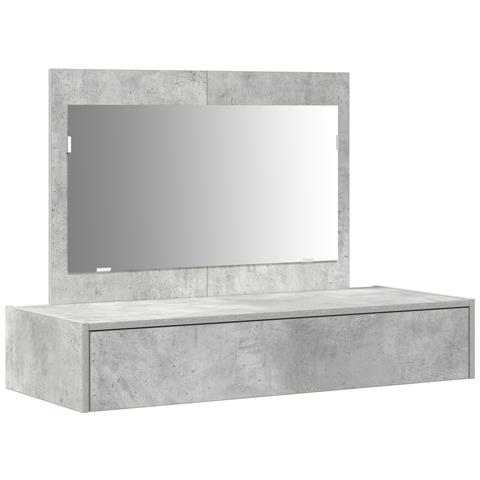 Tavolo da trucco a muro Grigio cemento 100x40x70 cm - Foto 1