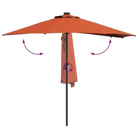 Ombrello da giardino Terracotta 294 x 150 x 223 cm Tessuto - Foto 9