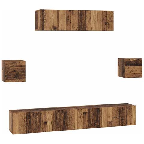 Set mobile TV 7 pcs Legno vecchio 80 x 30 x 30 cm - Foto 1
