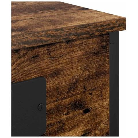 Comò con stazione di ricarica Rovere fumo Legno multistrato - Foto 9