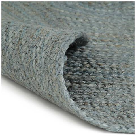 Tappeto Lavorato A Mano In Juta Rotondo 240 Cm Verde Oliva - Foto 1