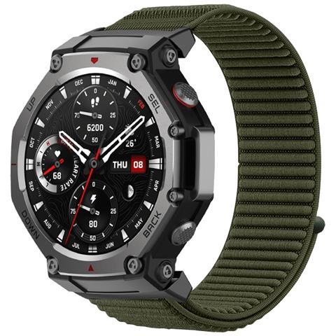 Cinturino In Nylon Intrecciato Compatibile Con Amazfit T-rex 3 - Cinturino Sportivo Traspirante Green - Foto 2