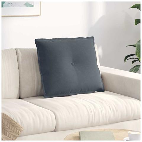 Cuscino per Schiena Grigio scuro 60 x 50 cm Tessuto in Cords - Foto 2