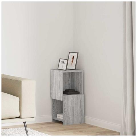 Mobile angolare Bianco 25,5x25x55cm Legno multistrato - Foto 2