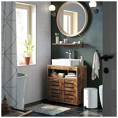 Mobiletto da bagno rustico marrone sottolavabo in stile loft | durevole - Foto 2