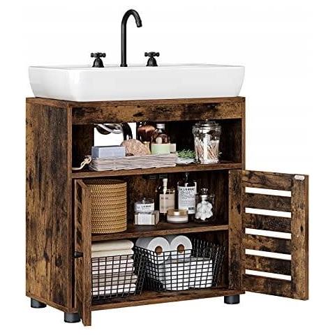 Mobiletto da bagno rustico marrone sottolavabo in stile loft | durevole - Foto 9