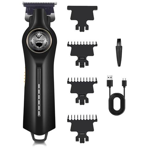 Tagliacapelli Professionale Cordless - Ricaricabile Usb, Lama Rimovibile, Perfetto Per Sfumature E Rasature Complete Black - Foto 1
