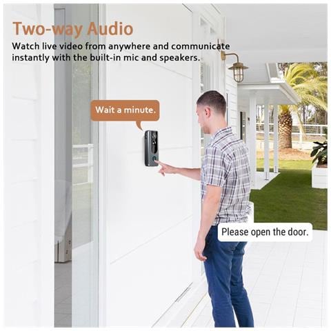Videocitofono Smart Hd Wireless (m20) Con Scheda 32gtf - Monitoraggio Remoto E Audio Bidirezionale - Foto 7
