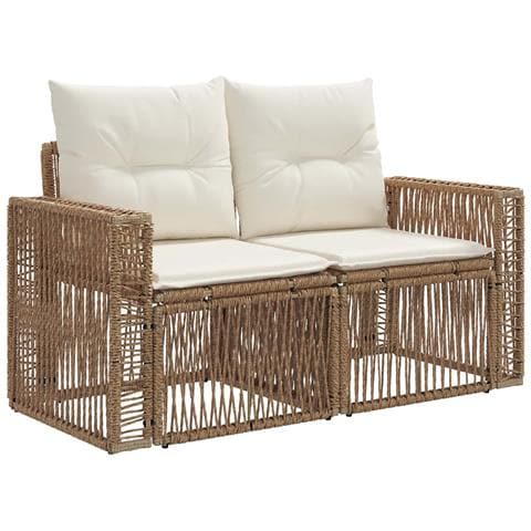 Set Divano da Giardino 13 pcs Beige e Bianco Crema polyrattan - Foto 2