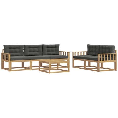 Set di divani da esterno con cuscino 6 pcs Bianco e Antracite - Foto 1