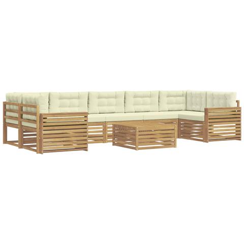 Set di divani da esterno 8 pcs Bianco e Crema - Foto 1
