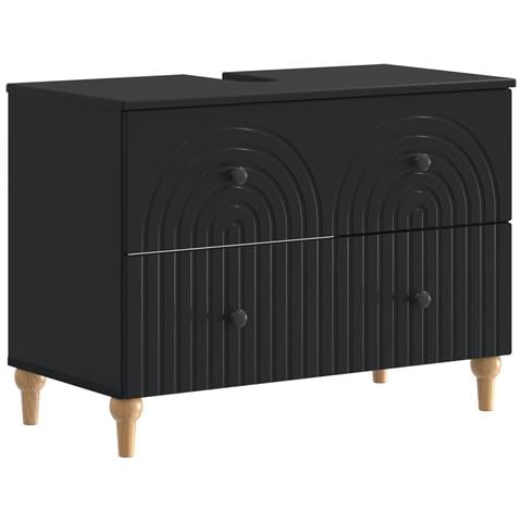Armadio per Lavabo da Bagno ALKMAAR Nero 82 x 41 x 59 cm - Foto 1