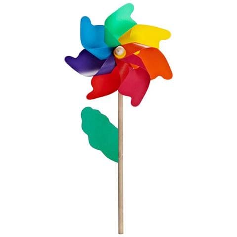 5 Girandole A Vento Colorate In Legno Foglia Girandola Scaccia Uccelli 18 Cm - Foto 1