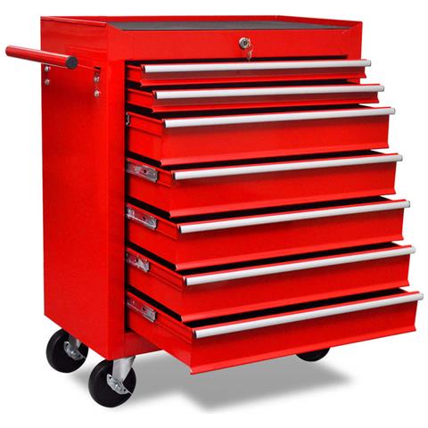 Carrello Portautensili Con 7 Cassetti Rosso Per Garage - Foto 1