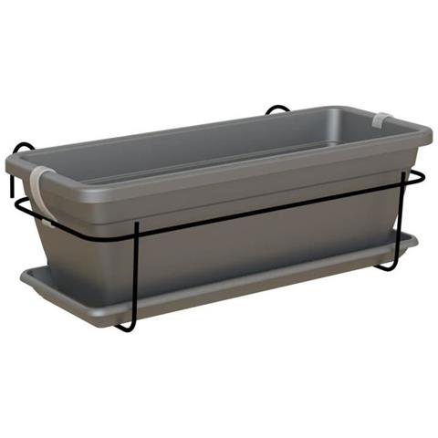 Kit Veneza Antracite - Cassetta Con Sottovaso E Fioriera - Foto 2