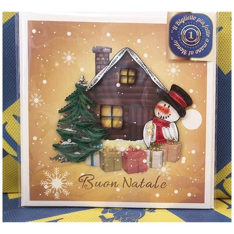 Biglietto D'auguri Origamo ''pupazzo Di Neve'' Quilling - Foto 1