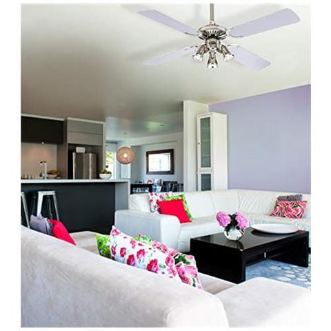 Ventilatore A Soffitto Princess Euro Gu10, Finitura In Peltro Nero / cromo, Pale In Argento / grafite - Foto 2