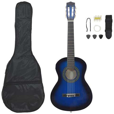 Set Chitarra Classica per Principianti Blu 8 pz 1/2 34"" - Foto 1