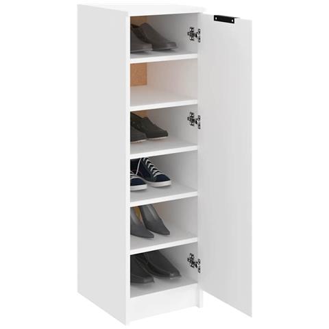 Scarpiera Bianca 30x35x100 Cm In Legno Multistrato - Foto 10