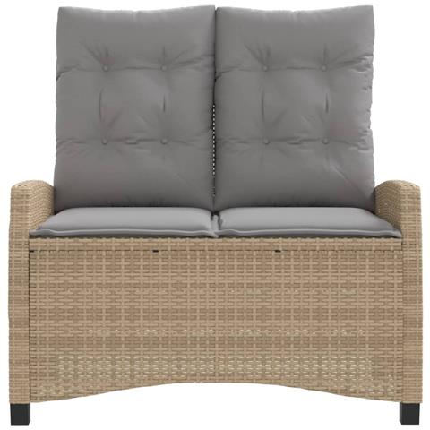 Panca Reclinabile Da Giardino Con Cuscini Beige In Polyrattan - Foto 3
