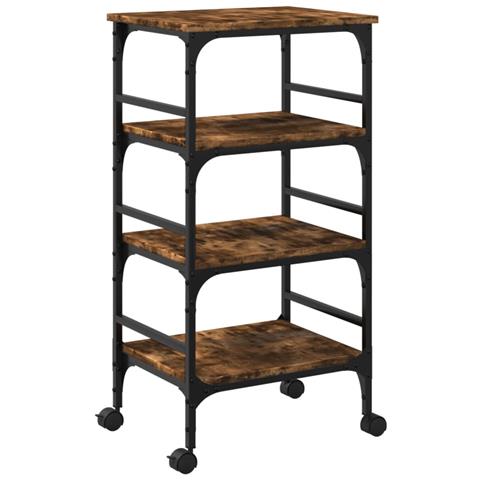 Carrello Da Cucina Rovere Fumo 45x35x89,5 Cm Legno Multistrato - Foto 1