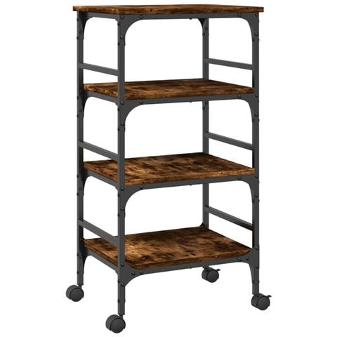 Carrello Da Cucina Rovere Fumo 45x35x89,5 Cm Legno Multistrato - Foto 10