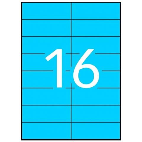 Etichette Per Stampante 105 X 37 Mm 100 Fogli Fluorine Blue - Foto 2
