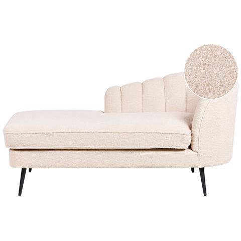 Chaise Longue Versione Destra Allier Bouclé Beige Chiaro - Foto 8