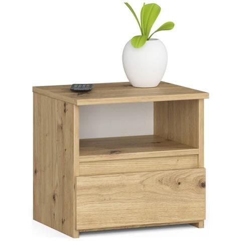 Comodino CL1, 1 cassetto, 40x35x40 cm, Colore Quercia Artisan - Foto 1