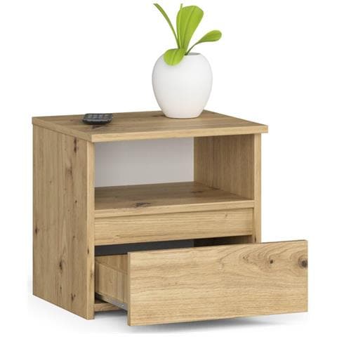 Comodino CL1, 1 cassetto, 40x35x40 cm, Colore Quercia Artisan - Foto 2