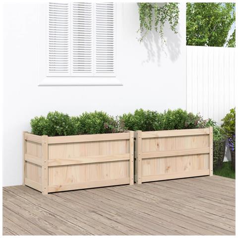 Fioriere Da Giardino 2 Pz In Legno Massello Di Pino - Foto 1