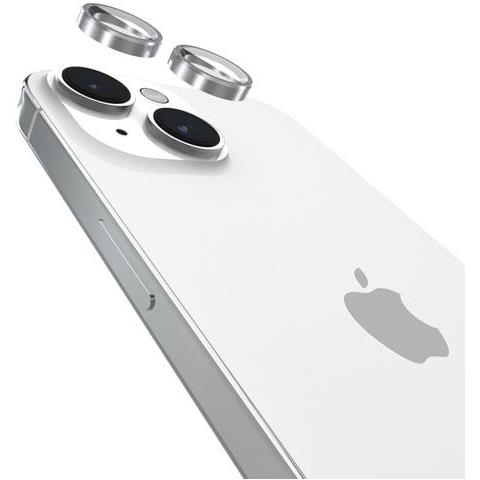 Pellicola Per Fotocamera Per Iphone 15/15 Plus Aluminium Ring, Argento - Foto 2