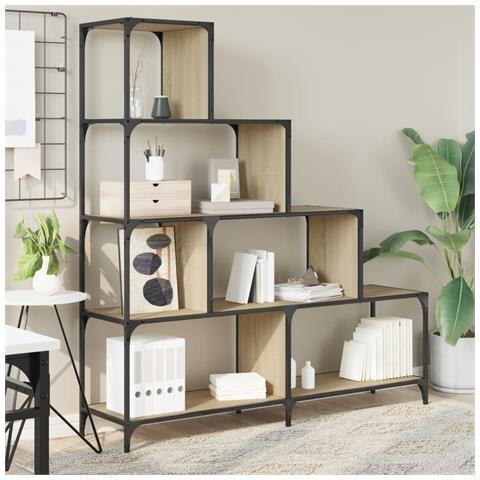 Libreria 4 Gradini Rovere Sonoma 139x33,5x149 Legno Multistrato - Foto 3