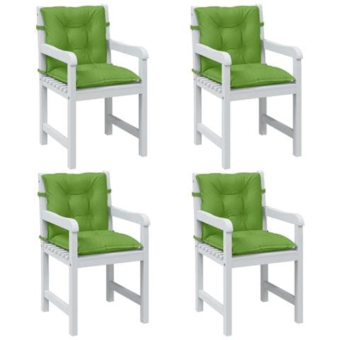 Cuscini Sedia Schiena Bassa 4 Pz Verde Mélange 100x50x7 Tessuto - Foto 1