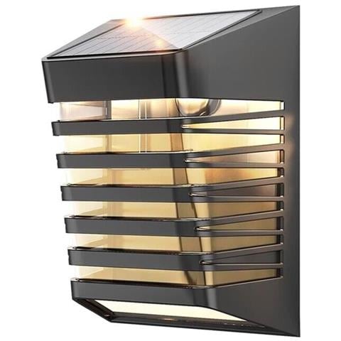 Faretto Led Pannello Solare Sensore Crepuscolare Applique Luce Calda 3 W - Foto 2