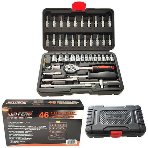 Set 46 Pezzi Chiavi Attrezzi Bussola Con Testa Snodabile Valigetta Ripara Casa - Foto 3