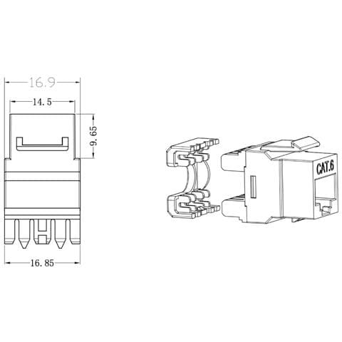 Frutto Keystone Rj45 Utp Cat. 6 180 Bianco - Foto 3