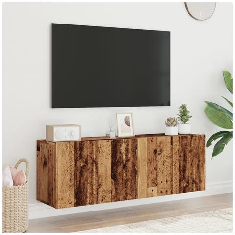 Mobili Tv A Parete 2pz Legno Antico 60x30x41 Cm - Foto 3