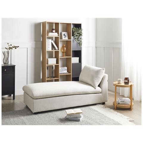 Chaise Longue Vizille Tessuto Bianco Sporco - Foto 1