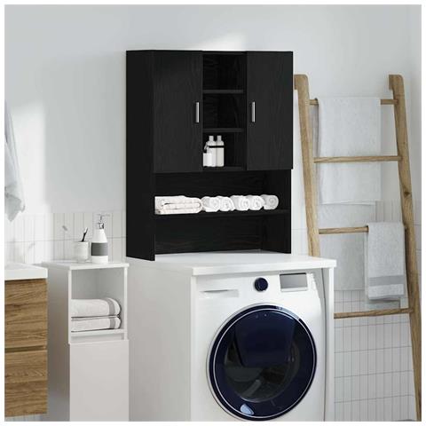 Mobile per Lavatrice Rovere Nero 70,5x25,5x90 cm - Foto 1